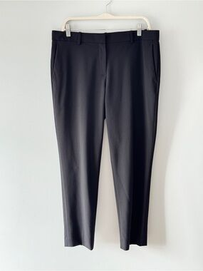 Theory "Testra O Sevona" Black Virgin Wool Blend Trousers - Size 12